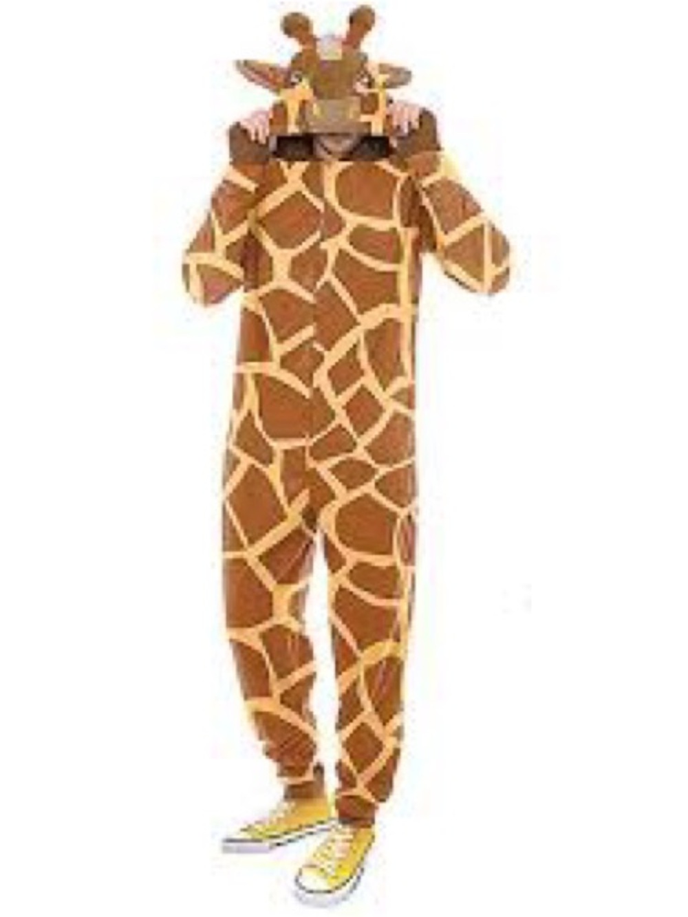 Spirit Halloween unisex Adult brown Giraffe one piece Union Suit size large